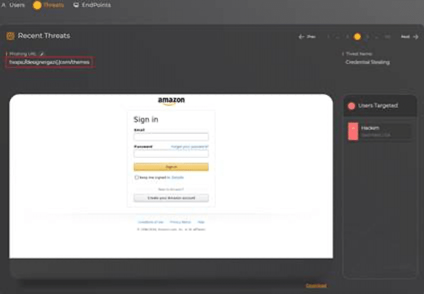 Amazon Log-in Credential Stealing