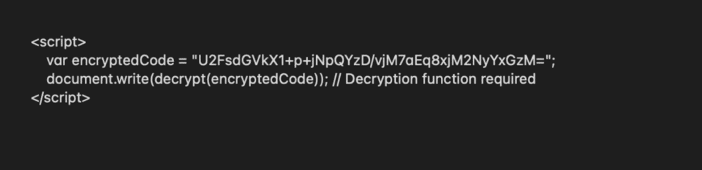 Example of unencrypted code