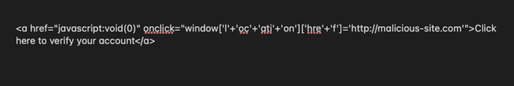 Example of obfuscated code