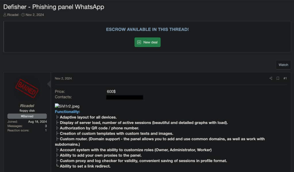 Spear phishing tool for WhatsApp